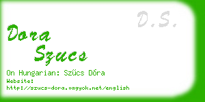 dora szucs business card