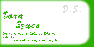 dora szucs business card